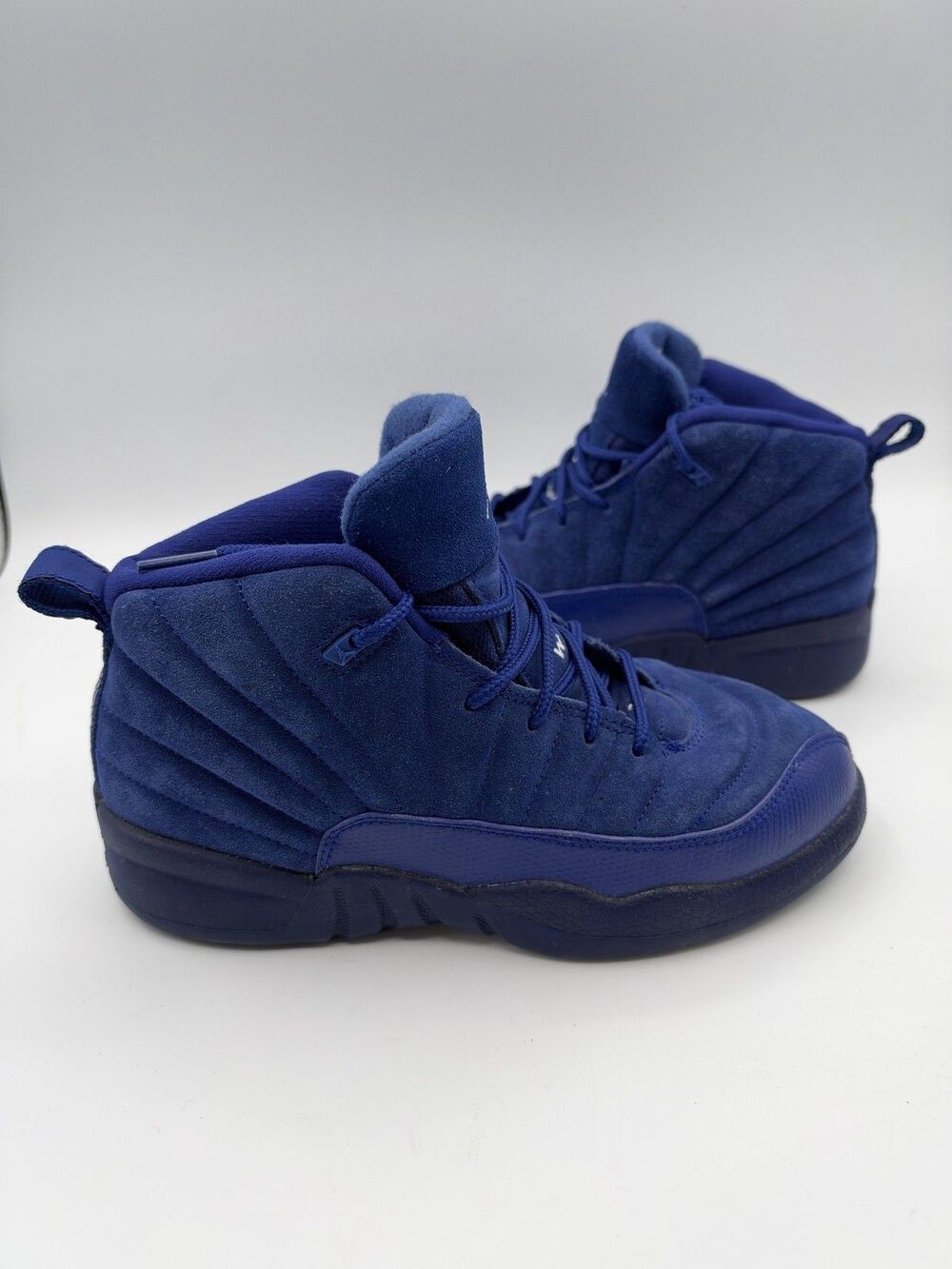 Jordan Air Jordan 12 Retro Shoes Youth Size 3Y Blue Suede Basketball Sneakers